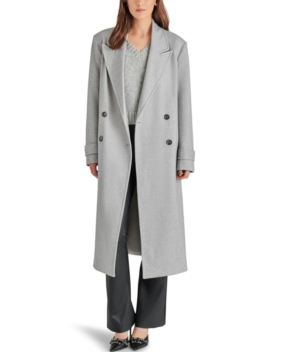 Women STEVE MADDEN Coats & Jackets | Steve Madden- Prince Coat Light Grey