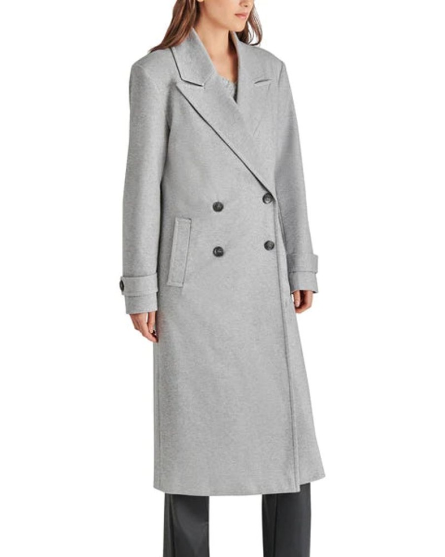 Women STEVE MADDEN Coats & Jackets | Steve Madden- Prince Coat Light Grey