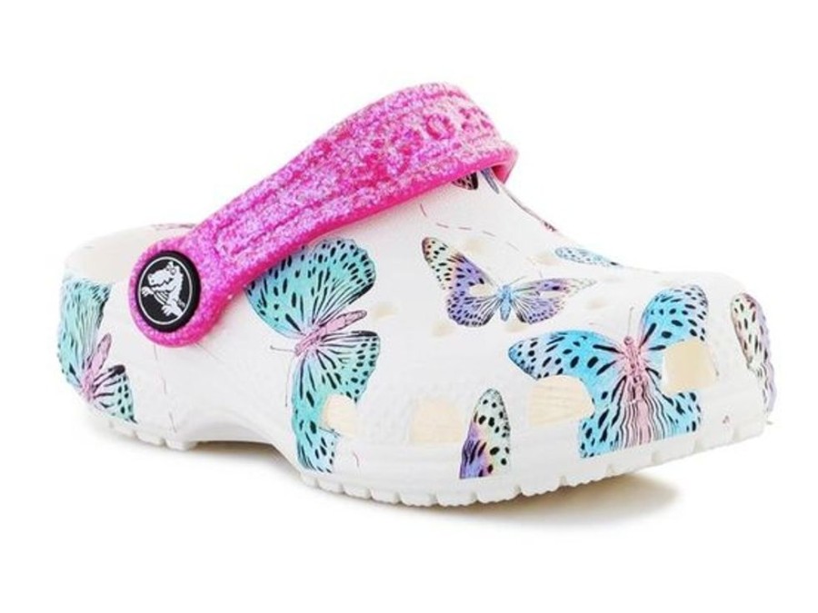 Kid CROCS Casual Footwear | Crocs- Big Kids Classic Butterfly Clog White Multi