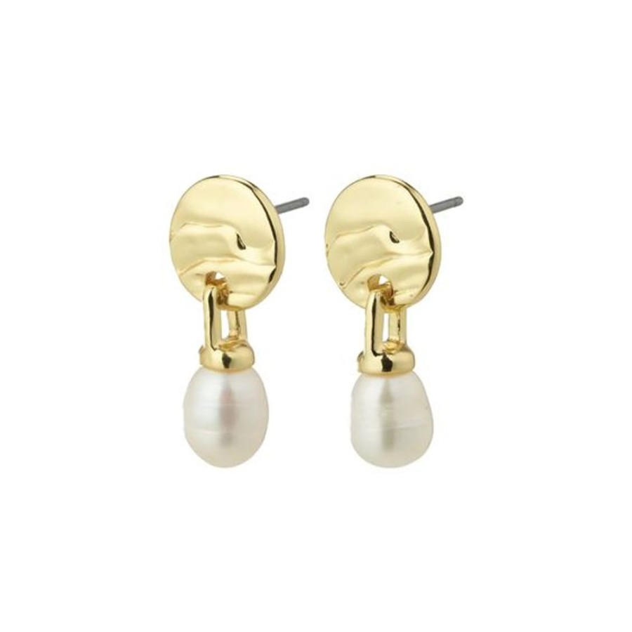 Women PILGRIM Jewelry | Pilgrim- Heat Gold Recycled Freashwater Pearl Earring