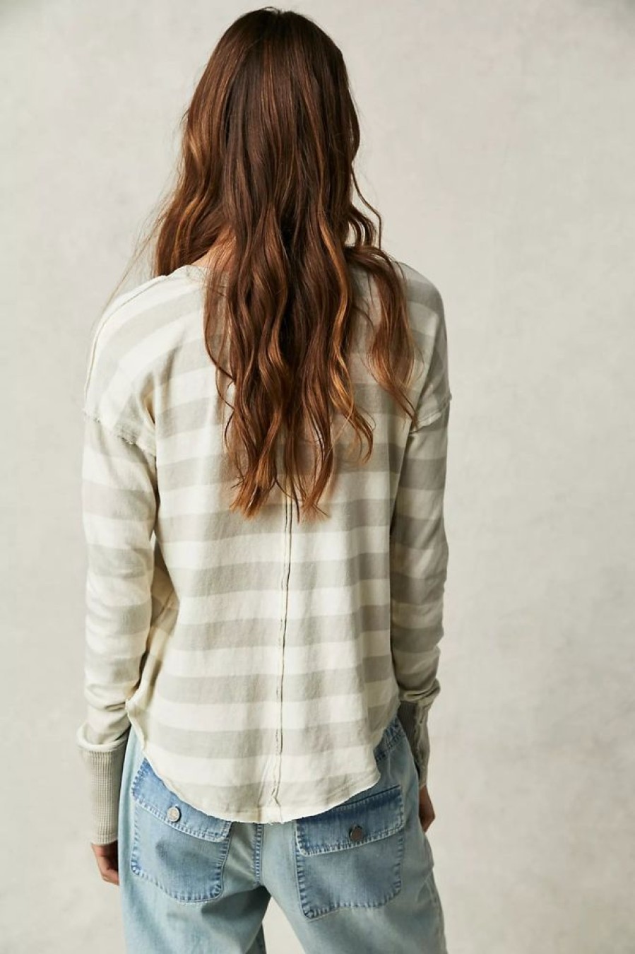 Women FREE PEOPLE Tops | Free People- Sail Away Shirt Natural