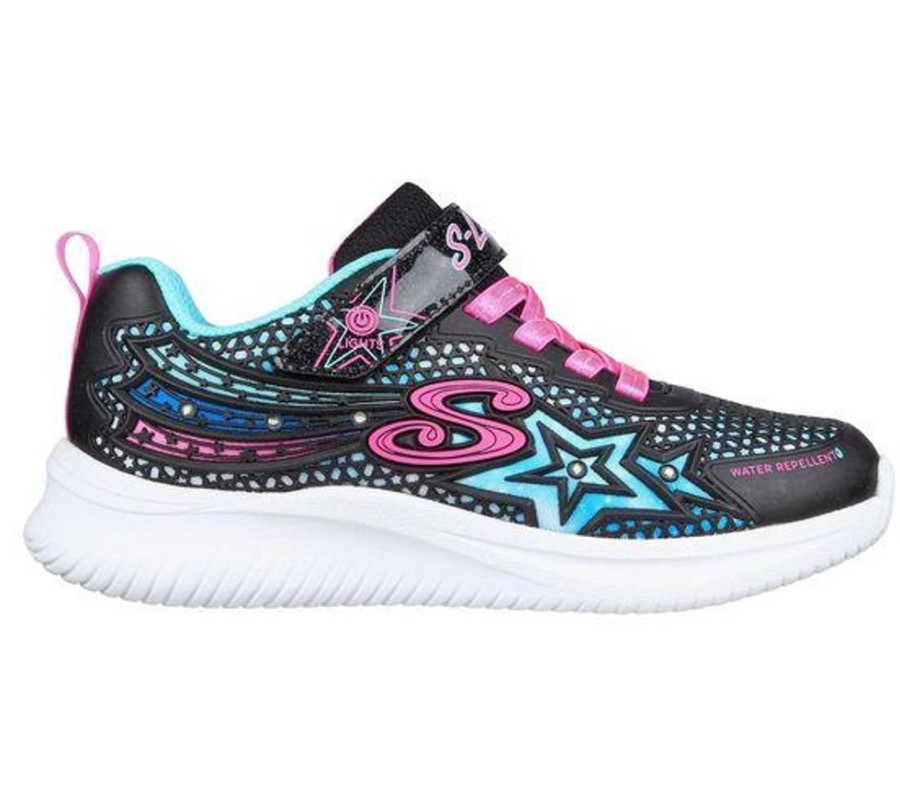 Kid SKECHERS Sneakers | Skechers- Kids S Lights: Jumpsters- Wishful Star Blk-Pink