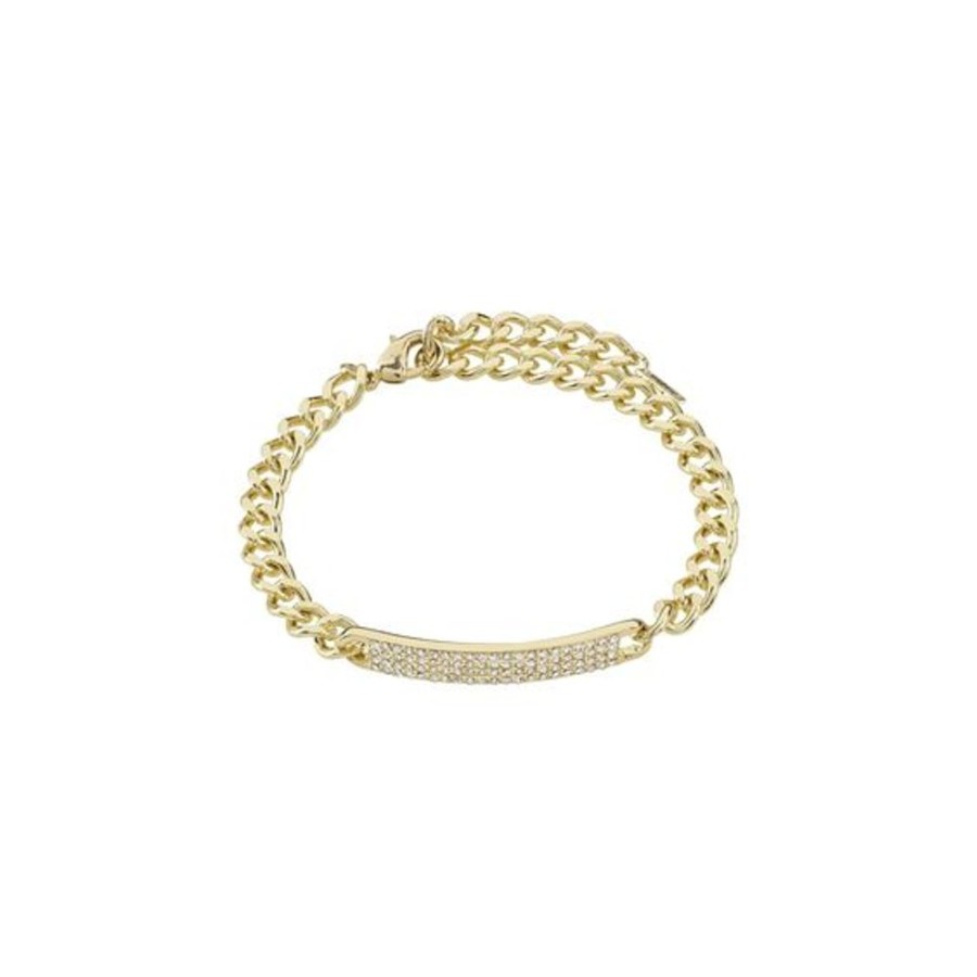 Women PILGRIM Jewelry | Pilgrim- Heat Gold Crystal Chain Bracelet