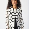 Women JOSEPH RIBKOFF Coats & Jackets | Joseph Ribkoff- Dual Pattern Jacket Vanilla Black