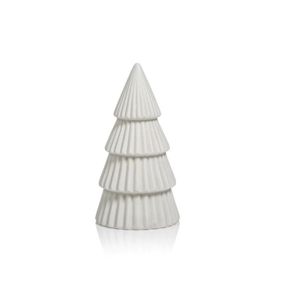 Cottage Kitchen SCHAUBEN & CO Decor | Zodax- Ceramic Matte White Tree 6.75"