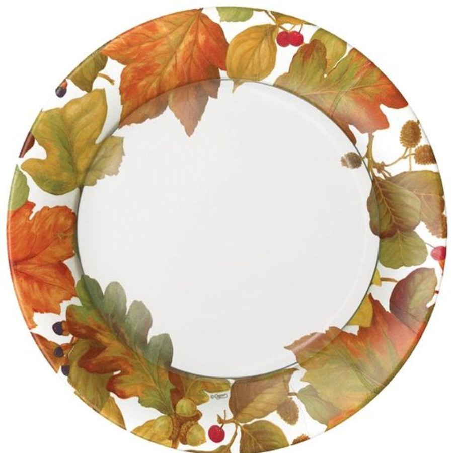 Cottage Kitchen CASPARI Disposable Plates | Caspari- Autumn Leaves Ii Paper Dinner Plate