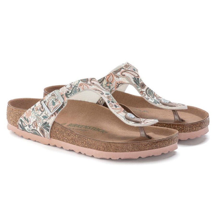 Women BIRKENSTOCK Sandals | Birkenstock- Women'S Gizeh Vegan Sandal Lt Rose Paisley