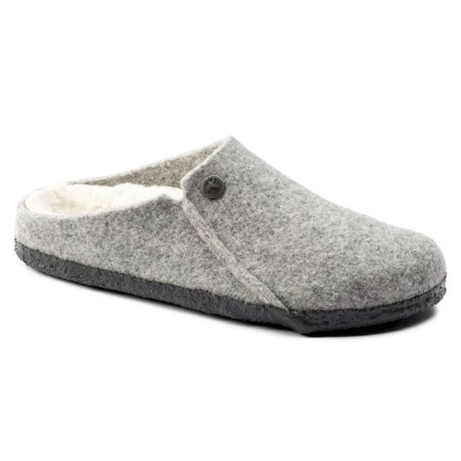 Men BIRKENSTOCK Slippers | Birkenstock- Men'S Zermatt Sherling Slipper Light Grey