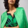 Women JOSEPH RIBKOFF Coats & Jackets | Joseph Ribkoff- Studded Jacket Island Green