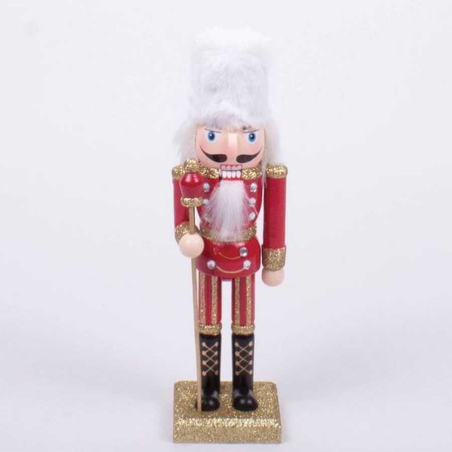 Cottage Kitchen 8 OAK LANE Decor | 8 Oak Lane- Red 10" Hand Painted Nutcracker