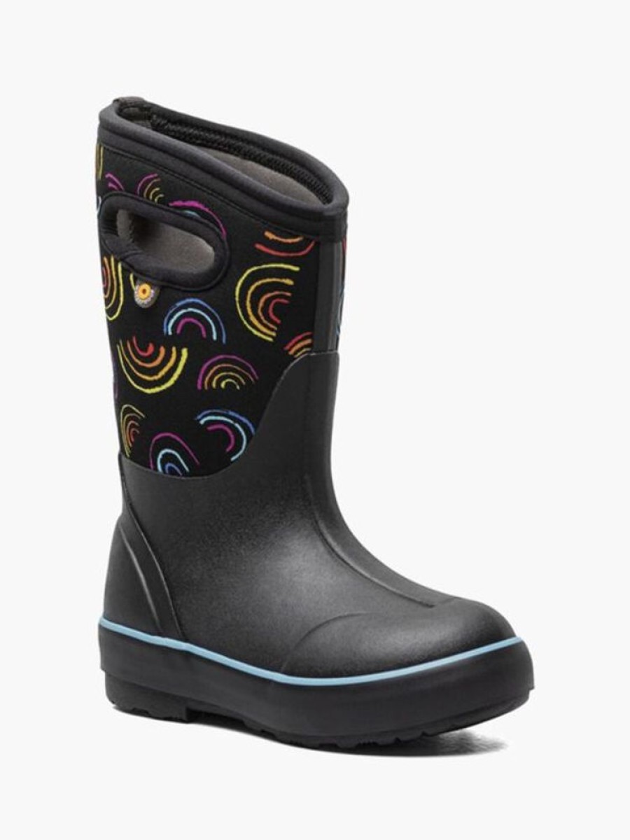 Kid BOGS Rain Boots | Bogs- Kids Classic Ii Wild Rainbows Winter Boot Black Multi