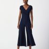 Women JOSEPH RIBKOFF Dresses | Joseph Ribkoff- Wrap Front Cropped Jumpsuit Midnight Blue