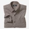 Men JOHNSTON & MURPHY Tops | Johnston & Murphy- Men'S Xc Flex® Stretch Textured Long-Sleeve Shirt Dark Brown