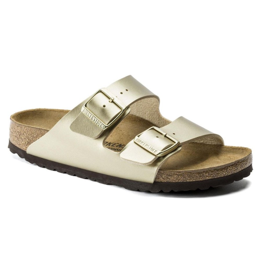 Women BIRKENSTOCK Casual Footwear | Birkenstock- Women'S Arizona Birko-Flor Sandal Gold