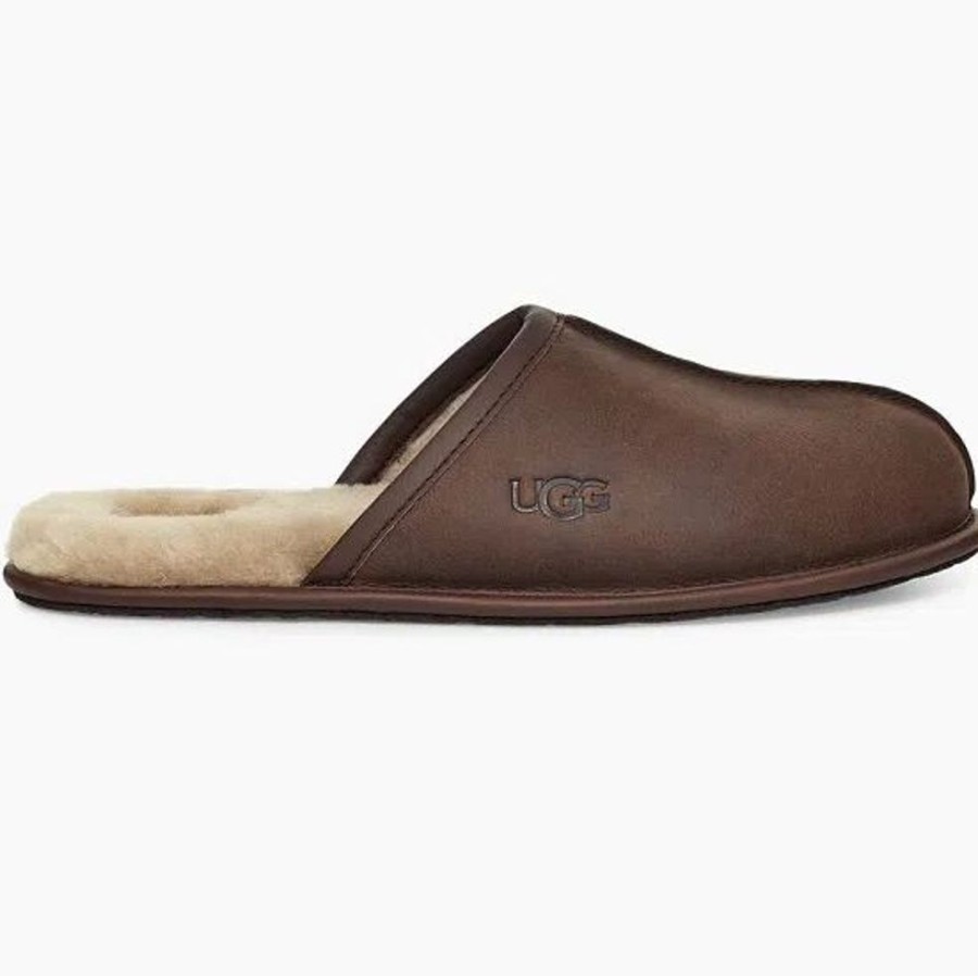 Men UGGS Slippers | Ugg- Men'S Scuff Leather Slipper