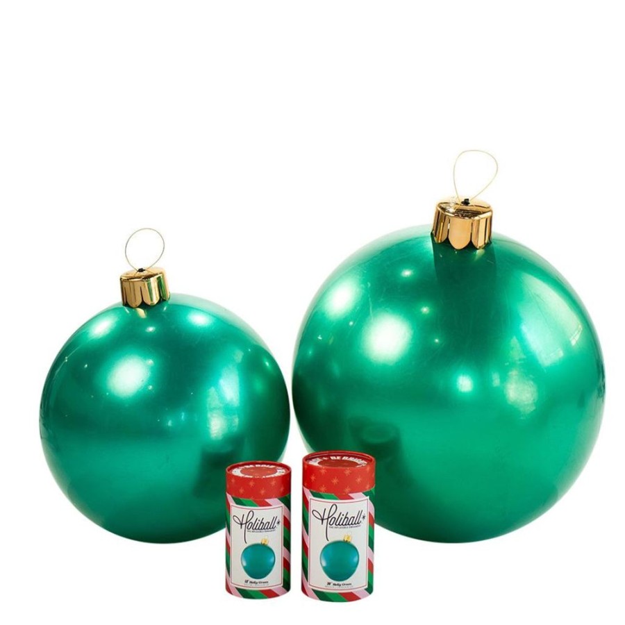 Cottage Kitchen HOLIBALL Ornaments | Holiball- 18" Holly Green Inflatable Ball