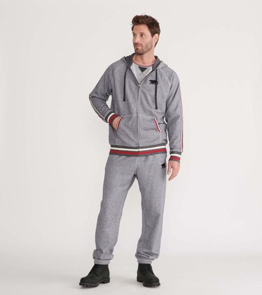 Men HATLEY Bottoms | Hatley- Men'S Marled Bear Joggers Grey