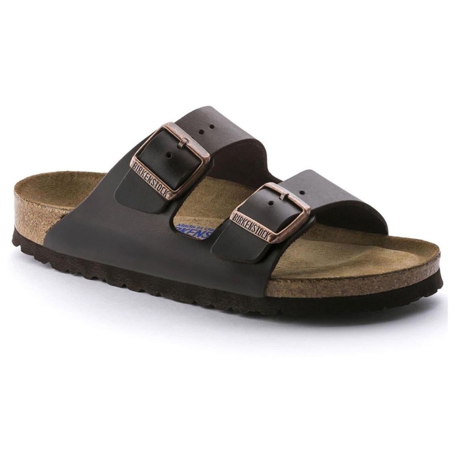 Women BIRKENSTOCK Casual Footwear | Birkenstock- Arizona Soft Footbed Smooth Leather Sandal Brown Amalfi