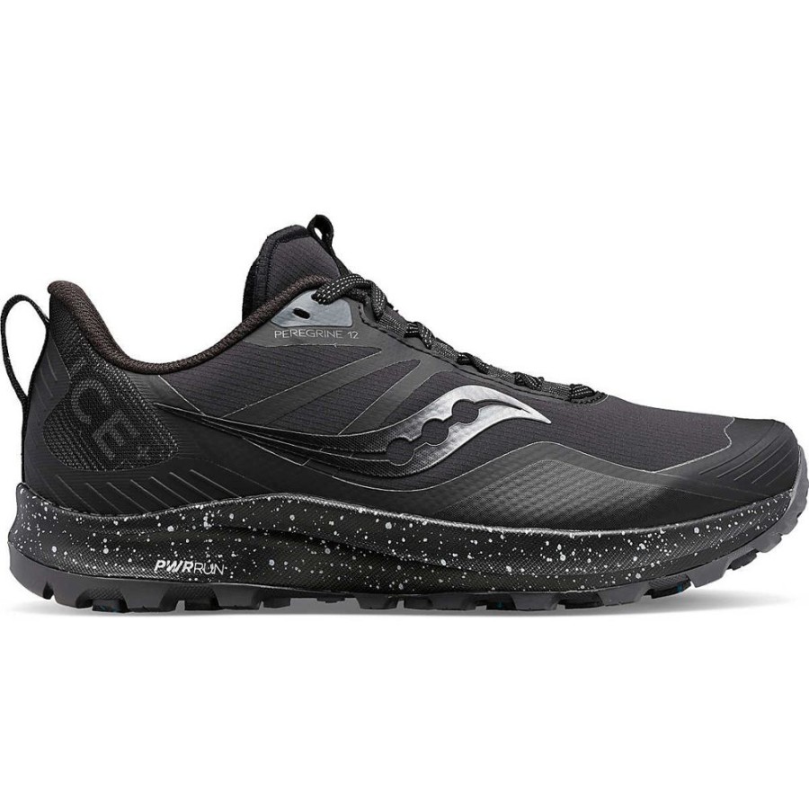 Men SAUCONY CANADA Sneakers | Saucony- Men'S Peregrine Ice+ 3 Athletic Shoe Black-Shadow