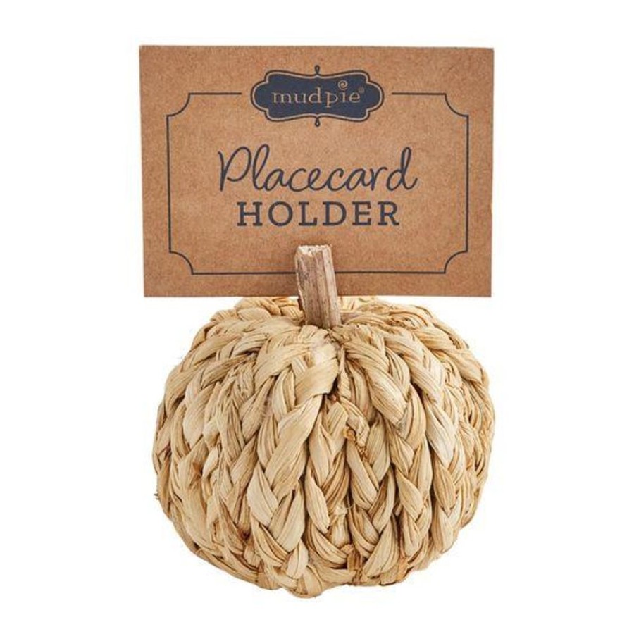 Cottage Kitchen DESIGN HOME Decor | Mudpie- Cream Husk Pumpkin Placecard Holder