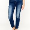 Women FRANK LYMAN Bottoms | Frank Lyman- Leopard Detail High Rise Jeans Blue