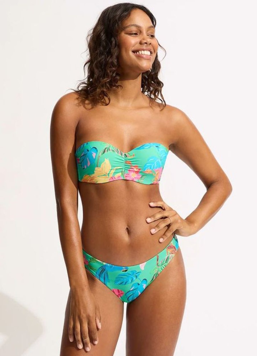 Women SEAFOLLY Bottoms | Seafolly- Ladies Tropica Hipster Swim Bottom Jade