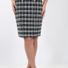 Women FRANK LYMAN Bottoms | Frank Lyman- Women'S Plaid Skirt Blk-Wht