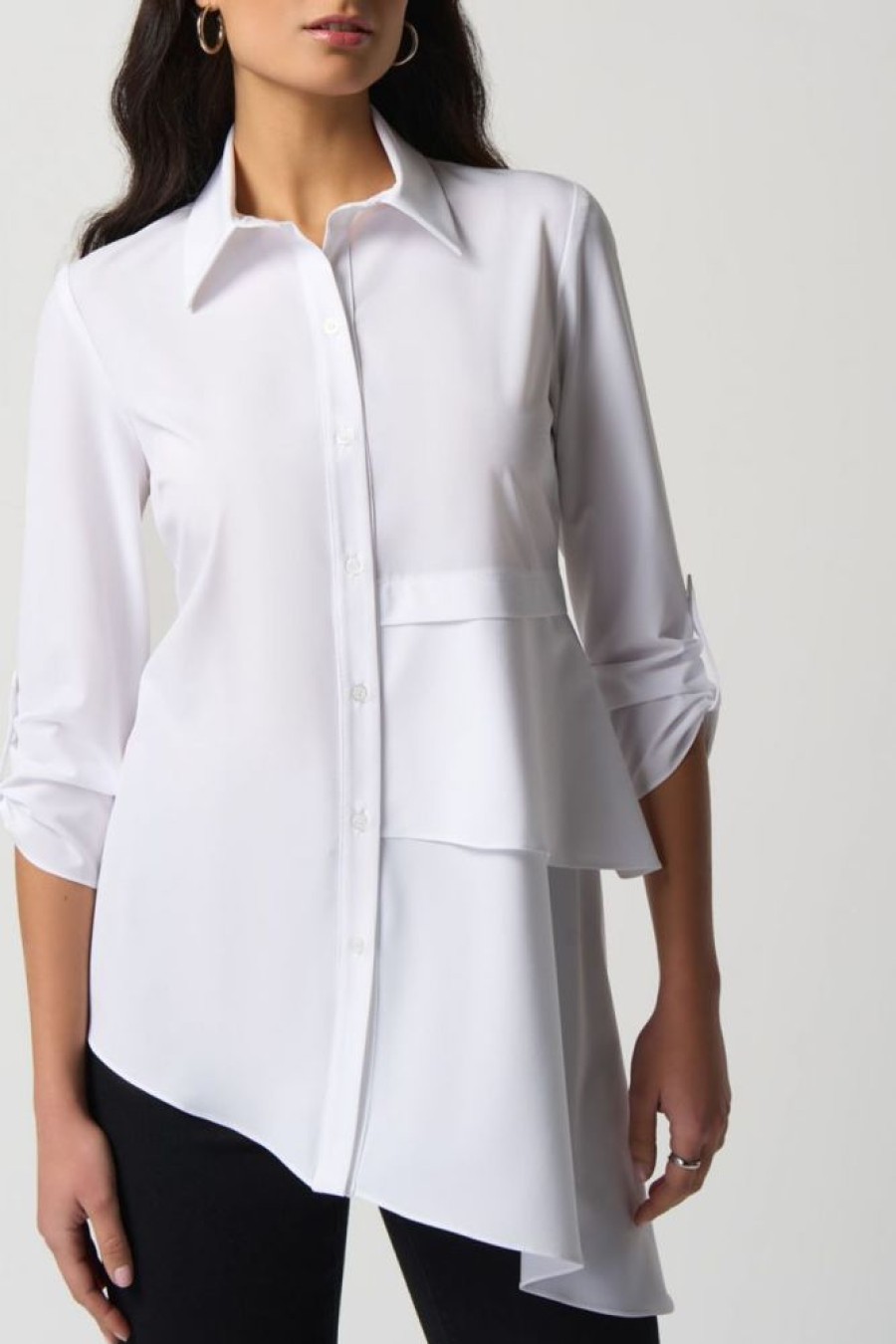 Women JOSEPH RIBKOFF Tops | Joseph Ribkoff- Women'S Ruffled Blouse White