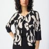 Women JOSEPH RIBKOFF Coats & Jackets | Joseph Ribkoff- Two-Tone Cropped Jacket Blk-Moonstone