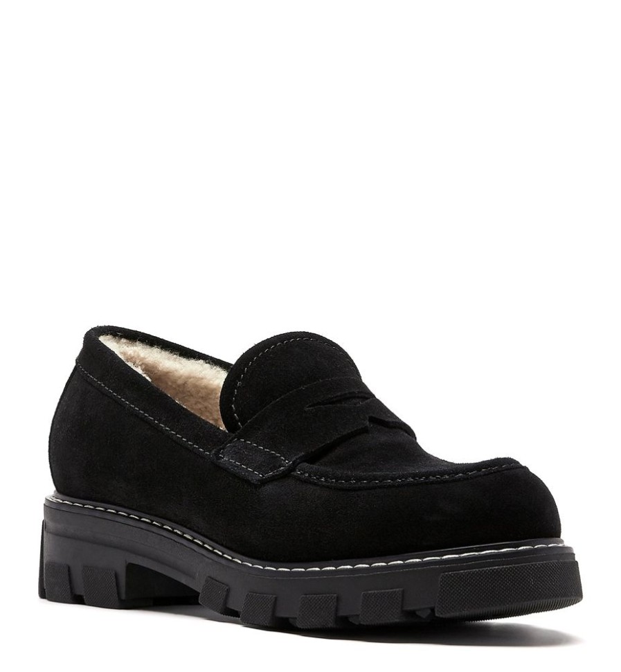 Women LA CANADIENNE Casual Footwear | La Canadienne- Women'S Darcy Loafer Black Suede