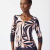 Women JOSEPH RIBKOFF Tops | Joseph Ribkoff- Wave Pattern Zip Front Top