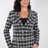 Women FRANK LYMAN Coats & Jackets | Frank Lyman- Textured Knit Jacket Blk-Wht