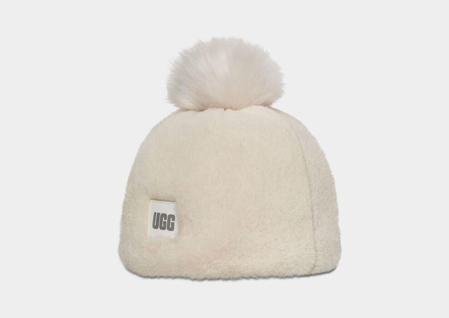 Women UGGS Hats | Ugg- Faux Fur Beanie W Pom