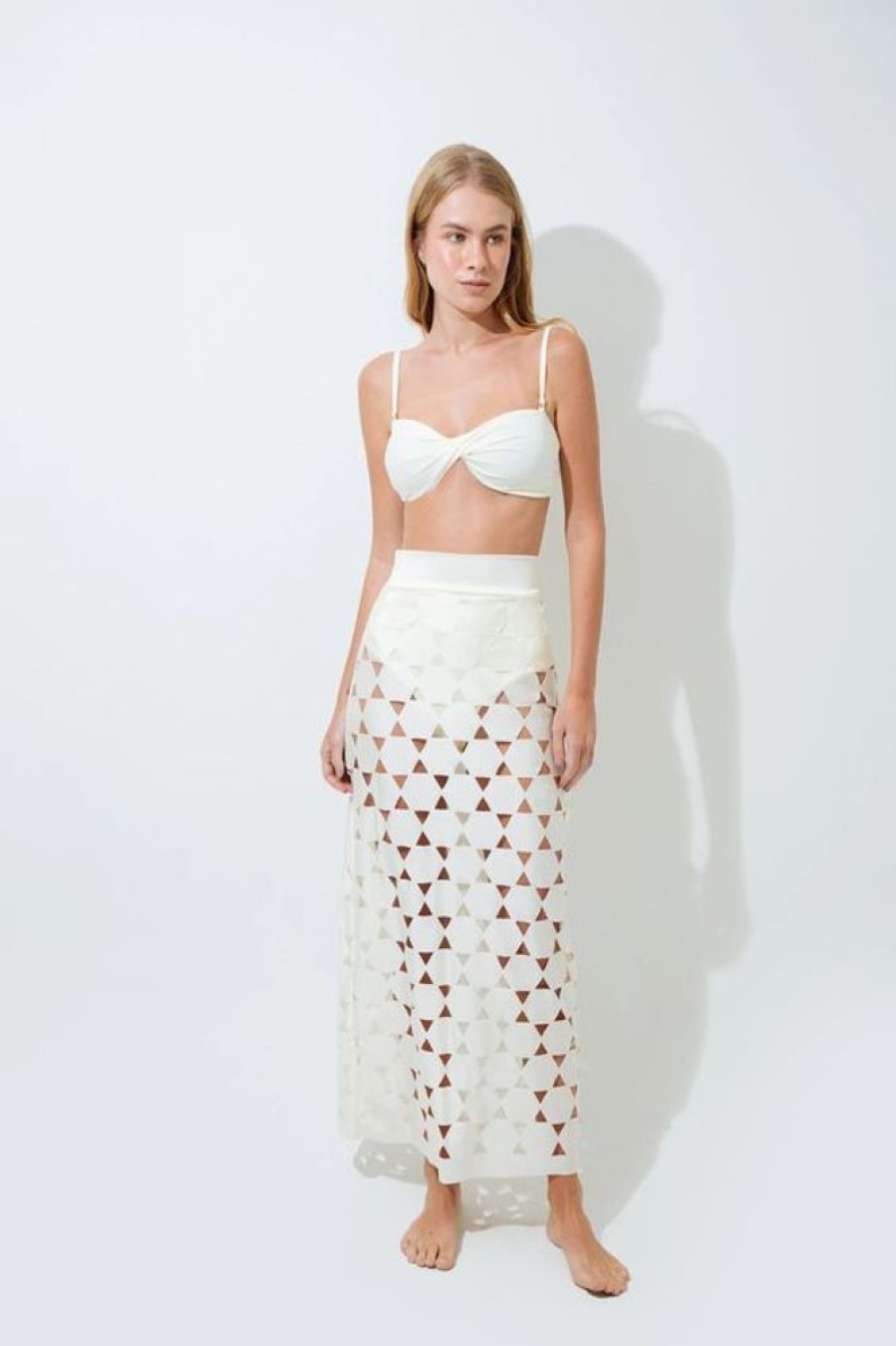 Women MAR DE LUA Cover-Ups | Mar De Lua- Women'S Lua 695 Cover Up Skirt Ivory