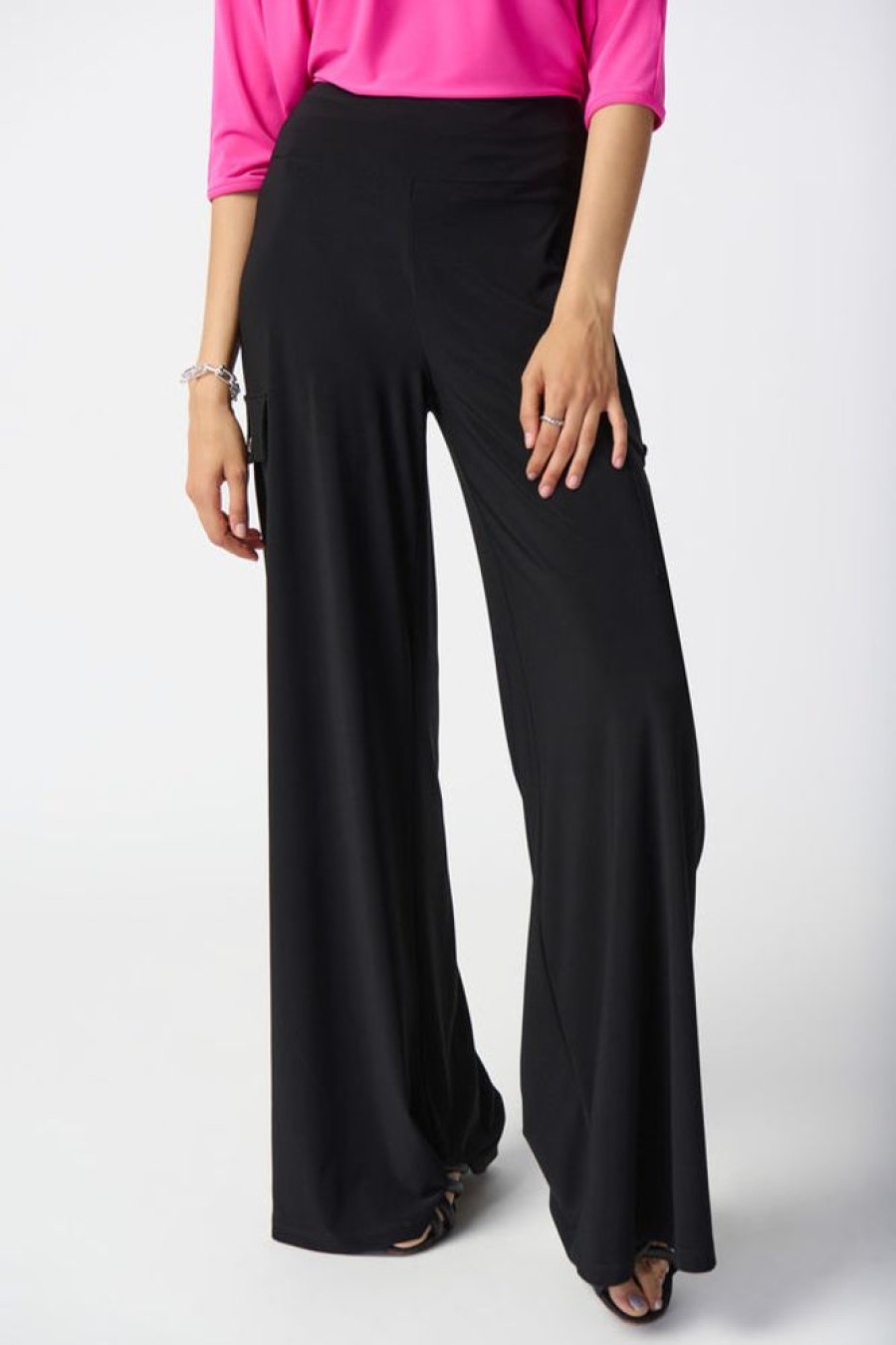 Women JOSEPH RIBKOFF Bottoms | Joseph Ribkoff- Wide Leg Pants Black