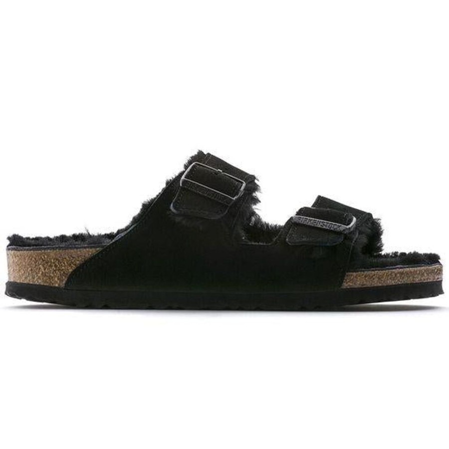 Women BIRKENSTOCK Sandals | Birkenstock- Women'S Arizona Sherling Shoe Black Suede