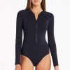 Women SEA LEVEL One Piece | Sea Level- Ladies Long Sleeved One Piece Night Sky