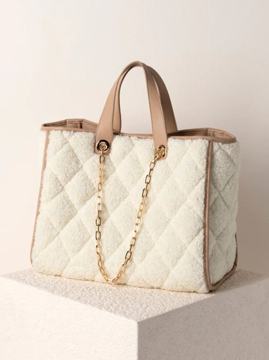 Women SHIRALEAH Handbags | Shiraleah- Davos Tote Ivory