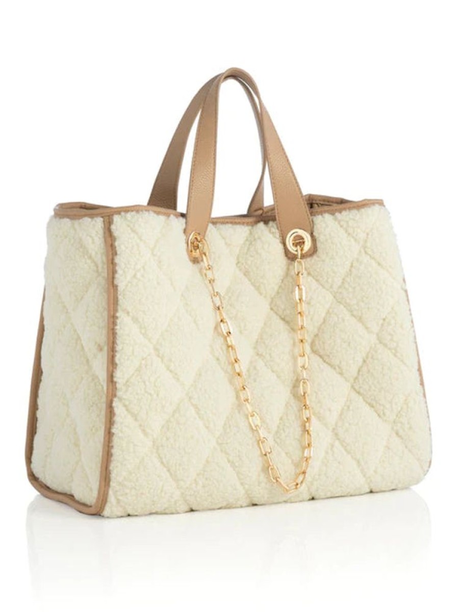 Women SHIRALEAH Handbags | Shiraleah- Davos Tote Ivory