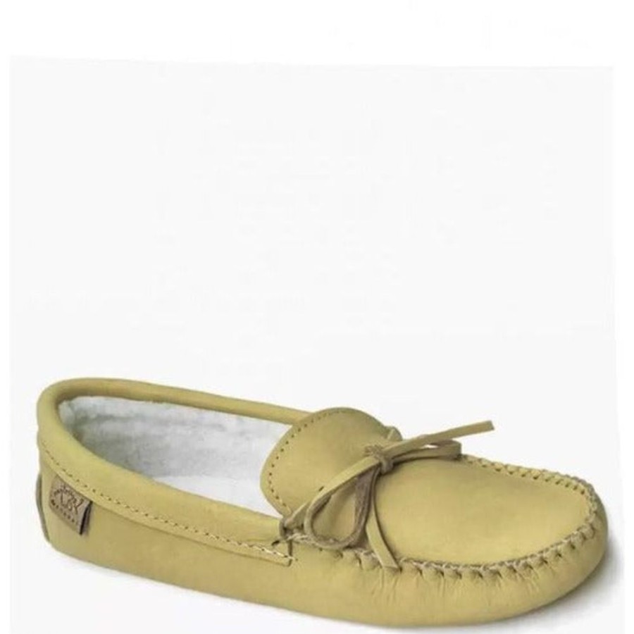 Men LAURENTIAN CHIEF Slippers | Laurentian Chief- Men'S Orlon Moccasins Natural Leather