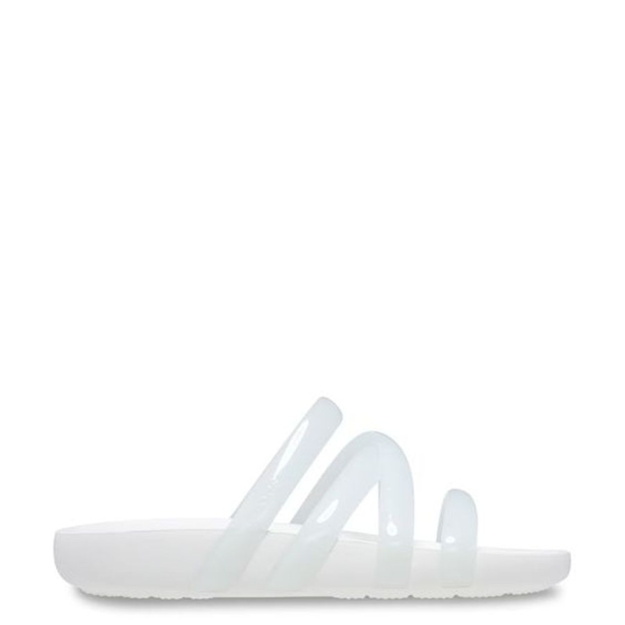 Women CROCS Sandals | Crocs- Women'S Splash Glossy Strappy Sandal White