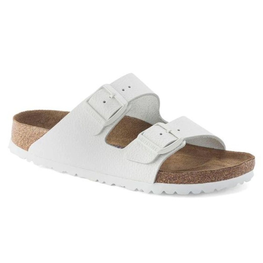 Women BIRKENSTOCK Casual Footwear | Birkenstock- Women'S Arizona Soft Footbed Leather Sandal White