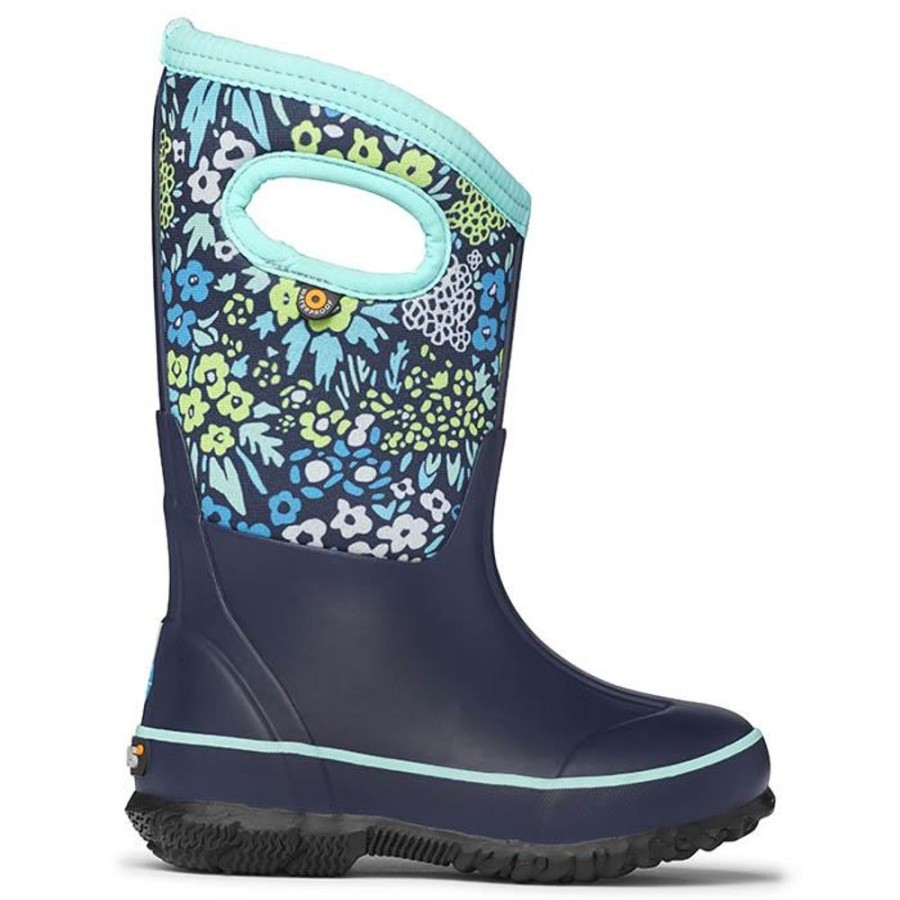 Kid BOGS Winter Boots | Bogs- Kids 72446-460 Winter Boot Navy Floral