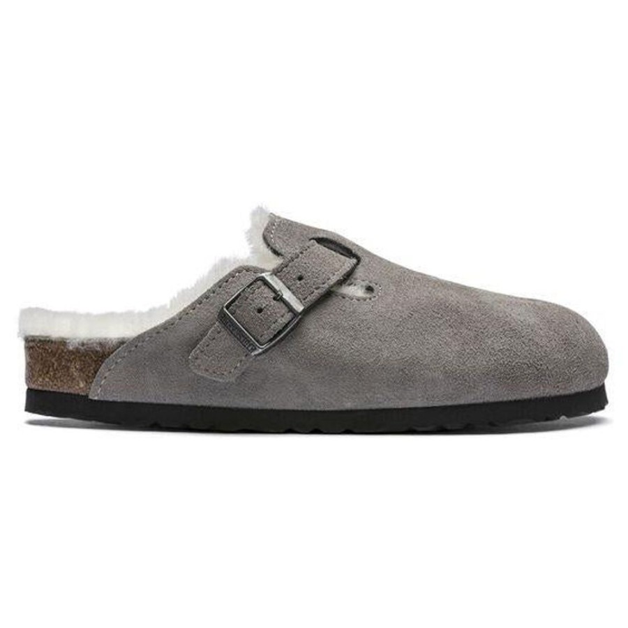 Women BIRKENSTOCK Casual Footwear | Birkenstock- Women'S Boston Sherling Shoe Stone Coin