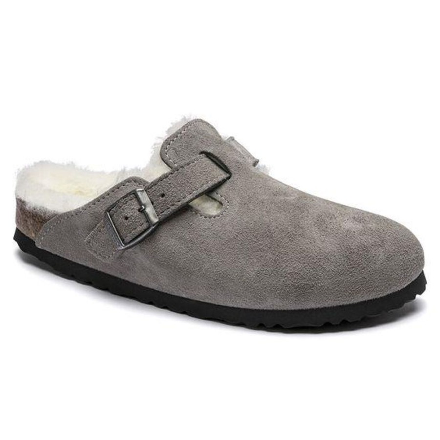 Women BIRKENSTOCK Casual Footwear | Birkenstock- Women'S Boston Sherling Shoe Stone Coin