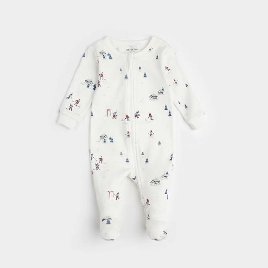 Kid PETIT LEM Sleepwear | Petit Lem- Baby Winter Print Knit Sleeper