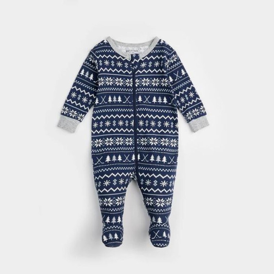 Kid PETIT LEM Sleepwear | Petit Lem- Baby Winter Print Knit Sleeper