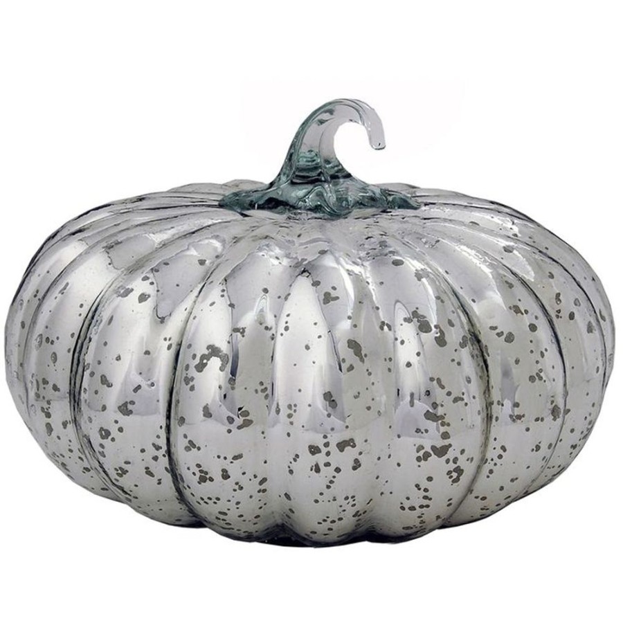 Cottage Kitchen INDIA HOUSE Decor | India House- Mercury Glass Pumpkin 9.5"W X 5"H