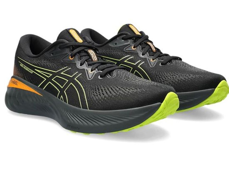 Men ASICS Sneakers | Asics- Men'S Gel Cumulus 25 Gtx Athletic Shoe Black-Neon Lime