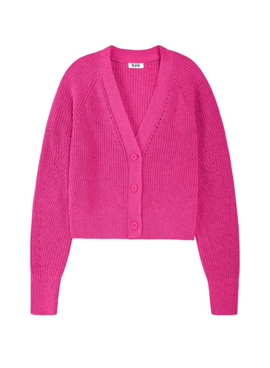 Women 525 AMERICA Tops | 525 America- Women'S Cora Cardigan Fuschia Purple